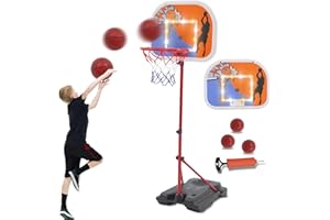 YOSAMY Kids Basketball Hoop and Stand,Adjustable Portable Basketball Stand from 80 to 180 cm,Basketball Set with 3 Ball,Indoor & Outdoor Ball Games