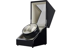CO-Z Automatische Uhrenbeweger Box Uhrendreher Uhrengehäuse Watch Winder Uhrenbox für Automatikuhren 2 Uhren 3 Drehmodi Adapter
