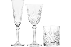 Rcr 735112 Lot de 12 verres et 6 verres, verre, transparent, 270 ml