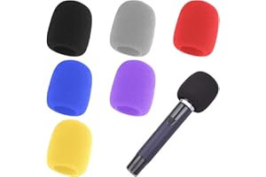 ZILZUFA Bonnette Micro Multicolore, 6 Pièces Mousse Protection Microphone Universel Réutilisable, Microphone à Main Housse en Mousse, Filtre Anti Pop Vent en Mousse pour KTV Scène Fête de Famille