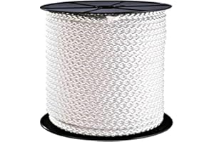 PROVENCE OUTILLAGE WERKA PRO, Tresse en polypropylène Ø 8 mm, bobine de 50 mètres, idéale pour arrimer et fixer voiles ou toiles d'ombrage, résistance de 900 kg, blanche