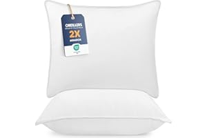 Utopia Bedding Pillow (Lot de 2), 60 x 60 cm, Oreiller de Sommeil, Coussin Respirant et Doux (Blanc)