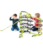 STARLUX Double Garage Géant Renault 1m X 1m30 – 2 Stations-service 3 Et 4 Niveaux, Circuit 5 M, Plateau D’intervention – Dès 3 Ans – Fabriqué En Europe
