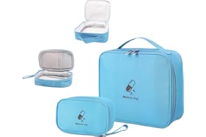 JUNUNDJING 2 Pezzi Kit Pronto Soccorso Da Viaggio, Kit Primo Soccorso Da Viaggio, Cassetta Pronto Soccorso, Porta Medicine, Scatola Medicinali, Scatola Medicine, Borsa Medico Pronto Soccorso (blu)