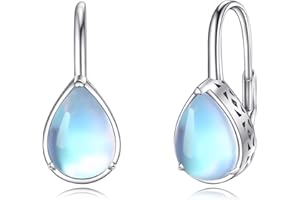 POPLYKE Larimar/Moonstone/Opal/Turchese/Onix nero/Labradorite/Pearl/Aquamarine/Agata muschiata Orecchini per donne Gioielli in argento Sterling Regalo per ragazze