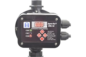 Agora-Tec® Interruttore di controllo della pompa flusso AT-DWv-18 (pressione di accensione e spegnimento regolabili) con protezione contro il funzionamento a secco, monitoraggio della sovrapressione