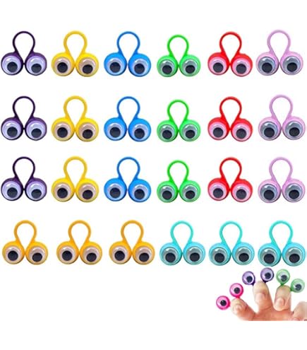 Lot De 20 Marionnettes à Doigts Œil - Jouet Éducatif Enfant - Couleurs Aléatoires - Pour Fêtes, École