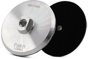 BSRTTOOL 5 Inch Aluminum Backer Pad - Hook Loop Backing Pad 5/8"-11 Thread Angle Grinder Use 1Pcs
