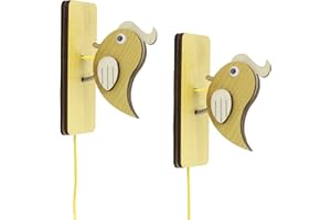 CYIOU 2 Pieces Wooden Woodpecker Door Knocker Woodpecker Front Doorbell with Pull String Woodpecker Doorbell Interesting Decoration for Gate Home School Estate