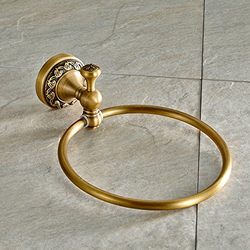 Weare Home Retro Solide Kupfer Einzeln Handtuchring Handtuchstangen Handtuchhalter, Minimal Klassic mit Einschnitt Bronze Beschichtung Wandmontage Haltbar Badzubehör Badaccessoires Dekor für Küche - 2