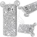 Produktbild GrandEver Samsung Galaxy S7 Edge Weiche Silikon Hülle Solide TPU Glitzer Gelee Strass Diamant Zurück Maus Ohr Entwurf Schutzhülle Flexible Etui mit Handschlaufe Gel Skin Rubber Transparent Bumper Klar Hülse Gummi Dünn HandyTaschen - Silber
