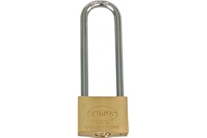 Amig - Cadenas de sécurité | Comprend 2 clés | Arc extra long | Laiton et arc en acier traité | Pour casiers de gym, portes, armoires, valises, sacs à dos | Double fermeture | Largeur : 50 mm