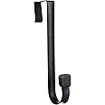 amazon basics Metal Over-The-Door Single Hook, Pack of 1, Black