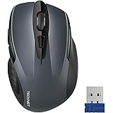Tecknet M003 2.4G Ergonomic Wireless Mobile Optical Mouse with USB Nano Receiver (Grey)