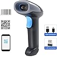 douself Handheld Barcode Scanner 1D/2D/QR Code Scanner 2.4G Wireless & USB Wired Bar Code Compatible with Windows Android Mac Linux for Supermarket Retail Library Logistics Warehouse