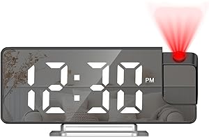 Ankilo Sveglia a Proiezione per La Camera da Letto, Orologio con Proiettore a Soffitto da 7,9 pollici, Sveglia da Comodino con Luminosità Regolabile/Grande Schermo/Temperatura