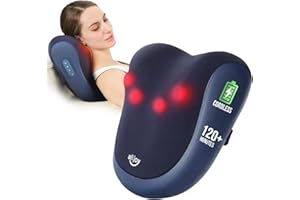 ALLJOY Massagegerät Nackenmassagegerät mit Wärmefunktion, Kabelloses Shiatsu Rückenmassagegerät, Massagekissen für Nacken Sch