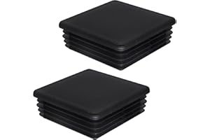 SKIR'CO 2 tapones cuadrados de plástico de 80 x 80 mm, tapas de tubo mate, insertos de tubo cuadrados, tapones para postes de valla, color negro RAL 9005