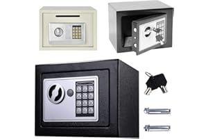 AUTOFU 8.5L Digital Code Cash Box Wall Cabinet Home Safe for House/Office/Home,with Key，Money Box Wall Mounted Safe 310mmx200mmx200mm-Gray,Gifts for Christmas