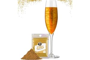 Twinkle my Drink® Purpurina comestible dorada para bebidas - Purpurina en polvo para bebidas, cócteles, vinos espumosos y licores - vegana, sabor neutro - 12g para más de 60 bebidas