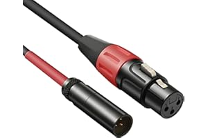 JOMLEY Mini XLR a XLR Cable, XLR Hembra a Mini XLR Macho Micrófono Audio Cable para Blackmagic Pocket 4K Cámara Video Assist 4K - 0.3 Metro