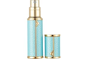 AsaNana Perfume Atomiser, Refillable & Travel Size Perfume Bottle, Leaking Proof,Bottom Pump without Funnel, Luxurious Small women and men, 5ml (Light Blue)
