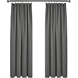 Deconovo Tende Camera da Letto Oscuranti 2 Pezzi, Tende Moderne per Soggiorno Interni, 107x242 CM (Larghezza x Altezza), Grig