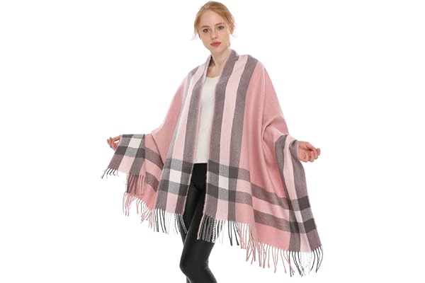 Longwu les femmes doux cachemire écharpe en laine de grandes pashminas châle et enroule chaleureuse a volé couverture