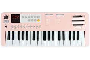 Axus 37 Mini Portable Keyboard in Dusk Pink - Fun Electric Piano for Beginners, USB-C or Battery Power