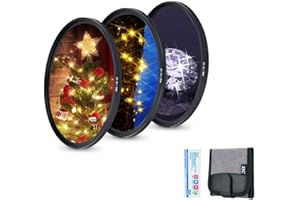 JJC Zestaw filtrów 67 mm o zmiennej gwiazdce (4 punkty, 6 punktów i 8 punktów) kompatybilny z Canon R R5 R6 RP Ra C70 z obiektywem RF 85 mm F2 i innymi soczewkami gwintowanymi 67 mm, z ochronnym etui