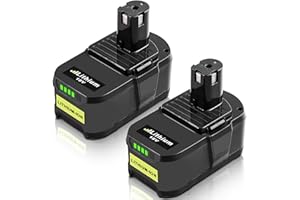 Goodexo 2 Packs Remplacement de Batterie 5,0Ah pour Ryobi Batterie 18V pour Ryobi 18V One+ P108 P107 P104 P105 P102 P103 Outils sans Fil