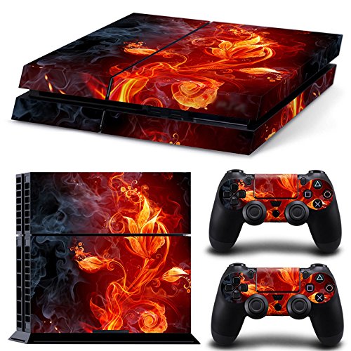 Sony PS4 Playstation 4 Skin Design Foils Pegatina Set - Fire Flower Motivo