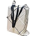 BIANCA Assorted Upcyled Cotton Designer Reusable Large Heavy Duty Shopping Tote Hand Bag -1pc Large size (eco) solid-assorted
