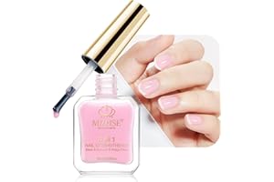 MIZHSE Durcisseur à ongles rose avec couleur 4 en 1 - Pour réparation et protection des ongles - Durcisseur extra puissant pour ongles cassants - Sérum de croissance des ongles - Produits de soin des