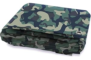 KARAT Camouflage Tarpaulin 100 g/m², Camping Tarp, Outdoor Survival Tarp Ground Sheet, Protective Tarpaulin,Waterproof and Tear-Resistant with Eyelets (2 x 3 m)