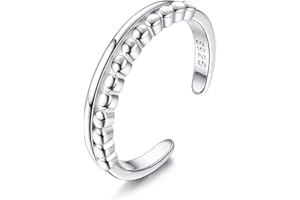 Roheafer 925 Sterling Silver Toe Rings for Women Adjustable Open Cuff Ring Hypoallergenic Turquoise Celtic Knot Vintage Band Rings for Men Ladies Girls