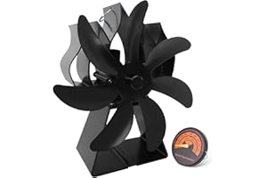 GENERIC 7 Blades Stove Fan, Log Burner Fan for Wood, Heat Powered Fan, ECO Fireplace Fans Silent for Heat Circulation Burner/Fireplace
