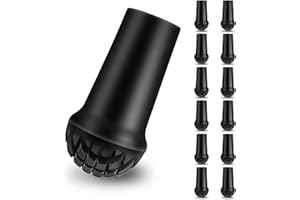 ACIELANNA 12 Pezzi Tampone in Gomma per Bastoncini da Nordic Walking, Tampone in Gomma per Bastoncini da Trekking, Bastoncini da Passeggio in Gomma, Gommini per Stampelle Adatto per Asfalto, Ghiaia e Montagna