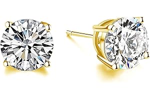 AOBOCO 18-karatowe białe złoto hipoalergiczne kolczyki sztyfty CZ srebro wysokiej próby 925 z cyrkonią z Swarovski kolczyki sztyfty symulowana diamentowa biżuteria dla niej