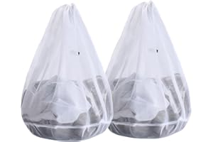 ARZASGO Large Laundry Bags, Pack of 2 Heavy Duty Drawstring Laundry Washing Bags, Durable Mesh Laundry Bag for Delicates, Garments, Coats, Blankets, Sheets (Fine Mesh)