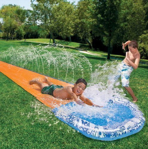 CHILDRENS KIDS SOAK N SPLASH 16' AQUA GARDEN WATER SLIDE SPRAY SPRINKER POOL TOY