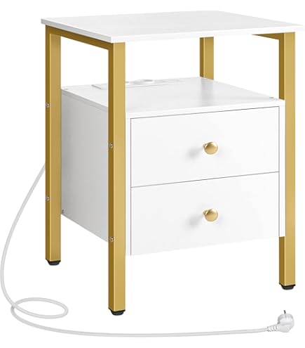 Tectake Nachttisch Industrie-Design - Beistelltisch Mit 3 Ablageflächen In Eiche Sonoma