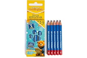Love Writing Co. Paddington Tripod Grip Writing Pencils for Children | Ergonomic Design for Age 2, 3, 4, 5 | Improve Pencil Grip, Control, Fine Motor Skills | Left & Right Hand | 5 Pack