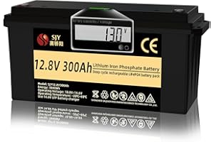 SaiJiaoYang 12V 300Ah LifePO4, Batterie LiFePO4 avec 200A BMS 10000 Cycle Profonde Classe A Batterie Li-ion LCD Parfait pour Off-Grid, RV, Système Solaire, Bateau, Camper, Remorque de Voyage
