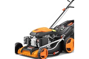 FUXTEC Tondeuse Thermique autotractée à Vitesse réglable FX-RM5196PRO, Largeur de Coupe 51 cm et Moteur autopropulsé 196cm3 GT Variable, Bac de ramassage 60L