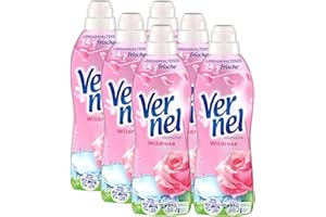 VERNEL Wildrose Weichspüler 6x 39 WL (234 Waschladungen), Wäscheduft für 24 Stunden & 7 Tage langanhaltende Frische mit einzigartiger Duft-Technologie, recycelbare Flasche