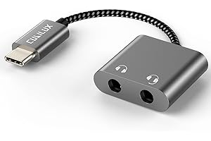 Cubilux Podwójny rozdzielacz słuchawek USB C, typ C na podwójne gniazda 3,5 mm, adapter do udostępniania audio, kompatybilny z iPhone 16/15, iPhone 16/15 Pro Max, iPad Pro 13/12.9/11, iPad Air 13/5th