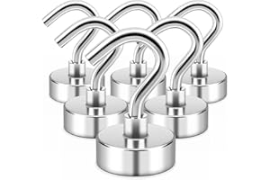 Grtard 10er-Pack schwarze Hochleistungs-Magnethaken, 25 Pfund+ Neodym-Magnethaken für Kreuzfahrtschiffe, starke Magnethake mit Hakenmagneten für Zuhause, Küche, Arbeitsplatz, Büro