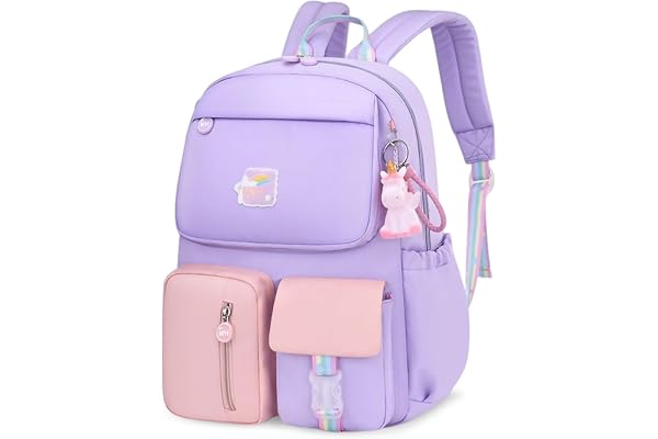 FANDARE 2026 Nouveau Sac à Dos Enfant Sacs Scolaires Filles Garçons Cartables Scolaires Sac d'école Sacs Scolaires pour Étudiant Outdoor Voyage école Daypacks Imperméable Violet Rose