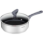 Tefal Daily Cook &ndash; Saucepan 24 cm + Lid, Stainless Steel | Saucepan 24 cm + Lid, Capacity 3.3 L, Ergonomic Handle, Easy Pouri